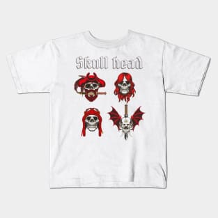 red skull head Kids T-Shirt
